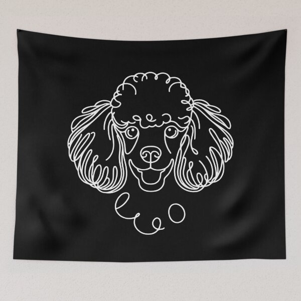 Item preview, Caniche Dibujo De Una Línea Blanco designed and sold by FanCollection.