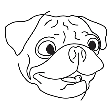 Artwork thumbnail, Pug One-Line Drawing by FanCollection