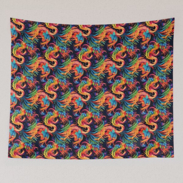 Item preview, A Chinese phoenix with colorful plumage and flaming designed and sold by sample325.