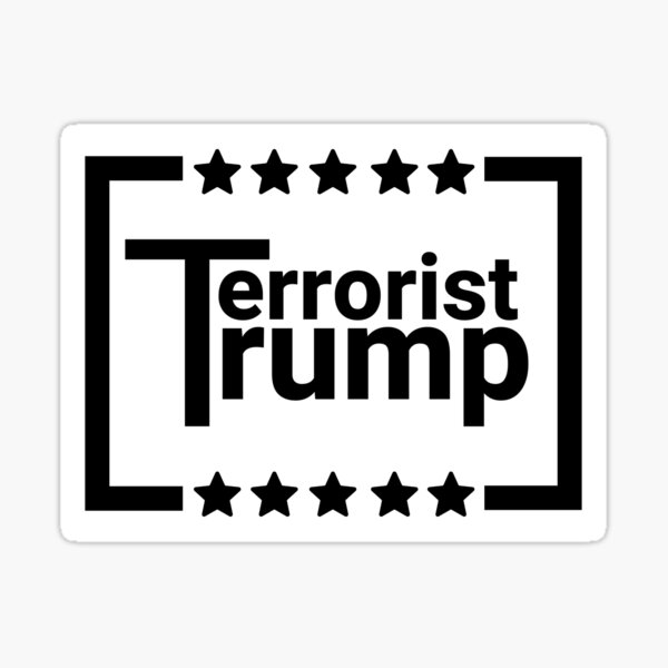 Vista previa del artículo con la obra «Trump el terrorista», diseñado y vendido por Rachel the Artist .