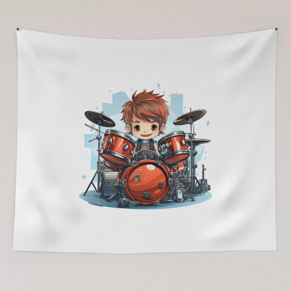 Item preview, Cute Young Boy Drummer Drums  designed and sold by Mohammed Sohail Khan.