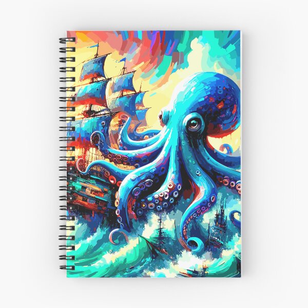 Item preview, Vivid and Vibrant shipwreck octopus design designed and sold by Artbyminga.