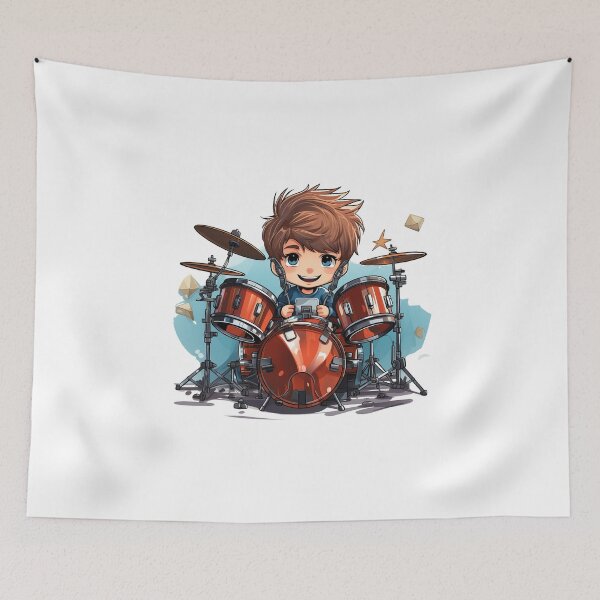 Item preview, Cute Young Boy Drummer Drums designed and sold by Mohammed Sohail Khan.