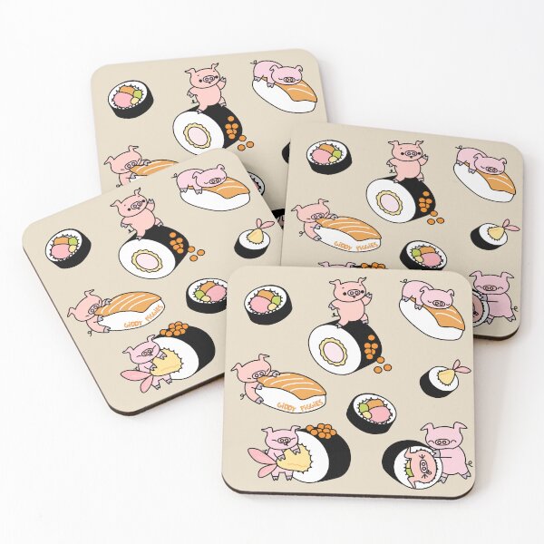Artikelvorschau, Giddy Piggies lieben Sushi entworfen und verkauft von Giddy Piggies.