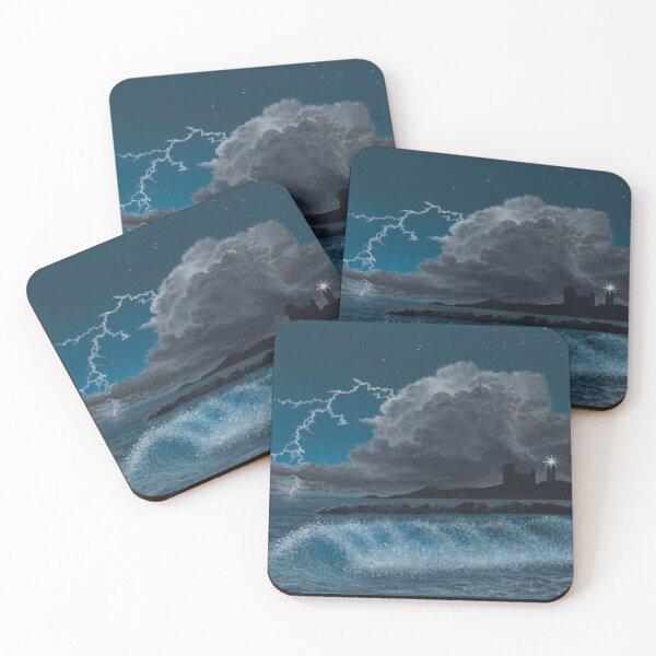 Item preview, Lighthouse Storm Painting Dramatic Seascape Narragansett Rhode Island   designed and sold by skye-studio.