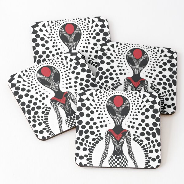 Item preview, Monochrome Mystique - Abstract Alien Figure Art Print designed and sold by Nicholas Panek.
