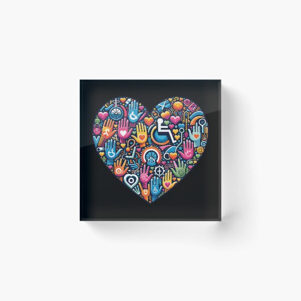Item preview, Heart of Inclusion Embracing Diversity - Accessibility Symbols Design designed and sold by DesignDoodleArt.