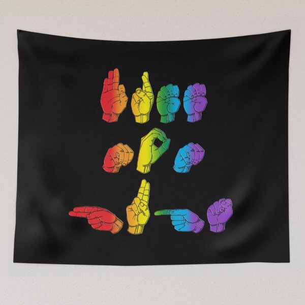 Item preview, ASL Free Mom Hugs in Rainbow LGBT Pride Colors designed and sold by TheirChoice.
