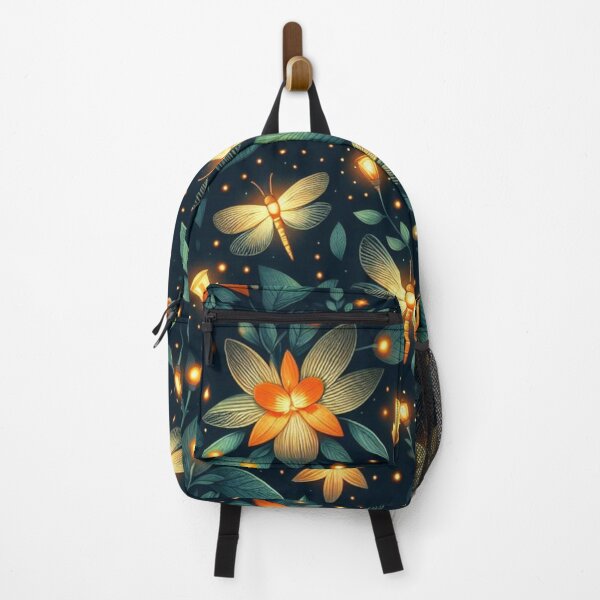 Item preview, Glowing Gardens: Orange Flowers on Dark Green designed and sold by LyssasMindArt.