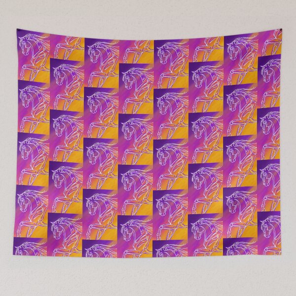 Item preview, Cantering Horse Sketch in Orange, Magenta and Purple designed and sold by DappledMoon.