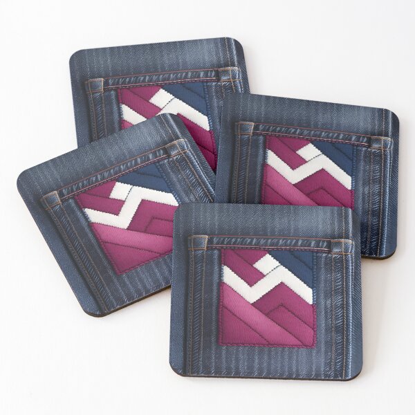Item preview, Jeans clothes, fuchsia embroidered jeans 1 designed and sold by Kader101.