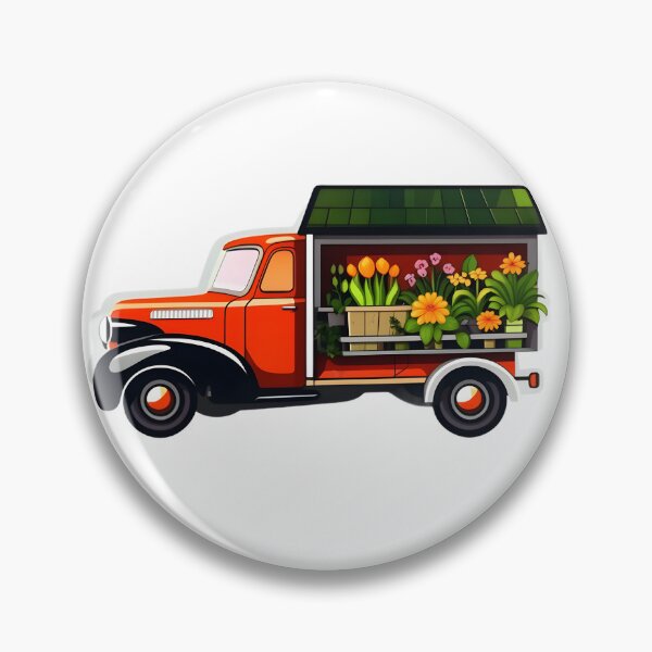 Item preview, Red truck flower stand designed and sold by Cardsurveyors.