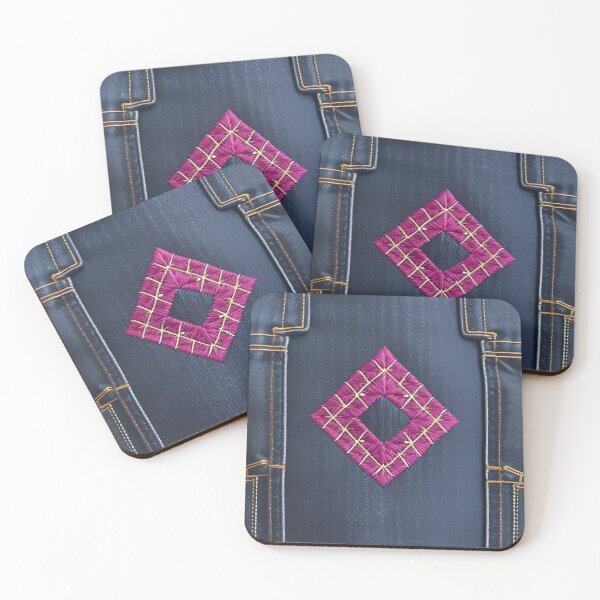 Item preview, Jeans clothes, fuchsia embroidered jeans 2 designed and sold by Kader101.