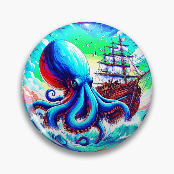 Item preview, Art By Minga octopus and ship design designed and sold by Artbyminga.