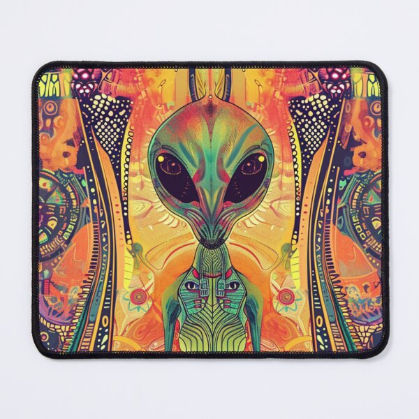 Item preview, Galactic Visitor - Psychedelic Extraterrestrial Art Print designed and sold by Nicholas Panek.