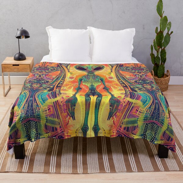 Item preview, Galactic Visitor - Psychedelic Extraterrestrial Art Print designed and sold by Nicholas Panek.