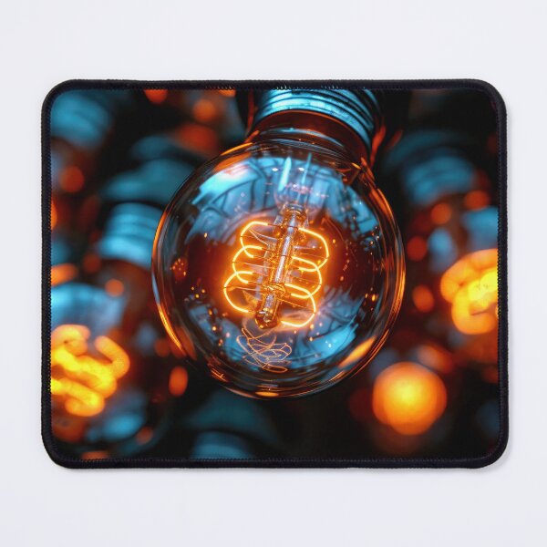 Item preview, Neon Light Bulb with a Bokeh Background - Creativity designed and sold by jecphotography and art.