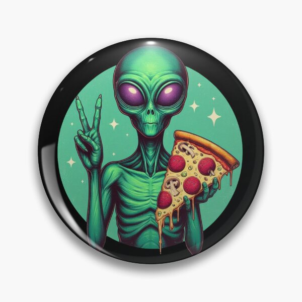 Item preview, Pizza Loving Alien designed and sold by HeadTurningArt.