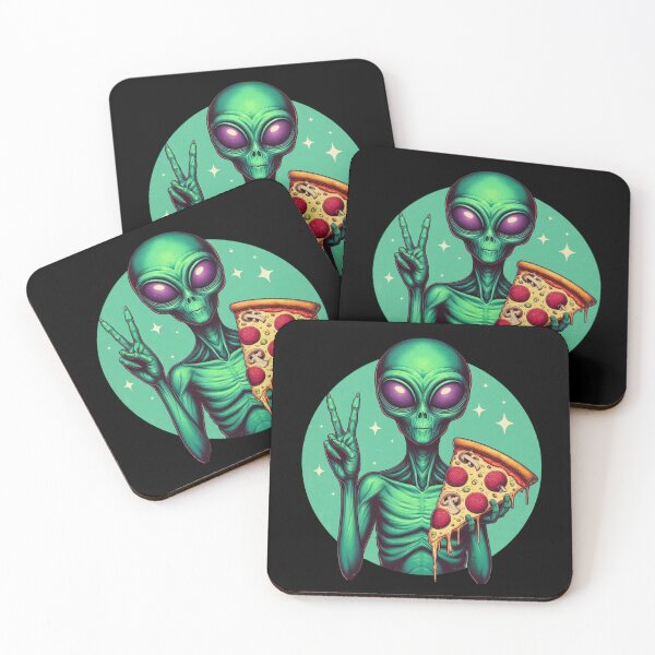 Item preview, Pizza Loving Alien designed and sold by HeadTurningArt.