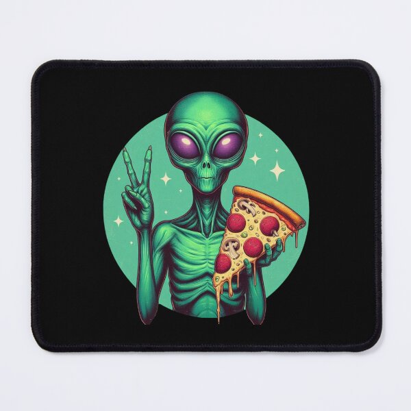 Item preview, Pizza Loving Alien designed and sold by HeadTurningArt.