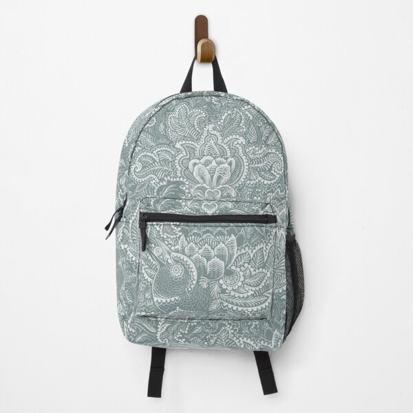 Item preview, blueberry thief spruce green william morris style strawberry thief real freehand art not ai designed and sold by Ruth Cadioli.
