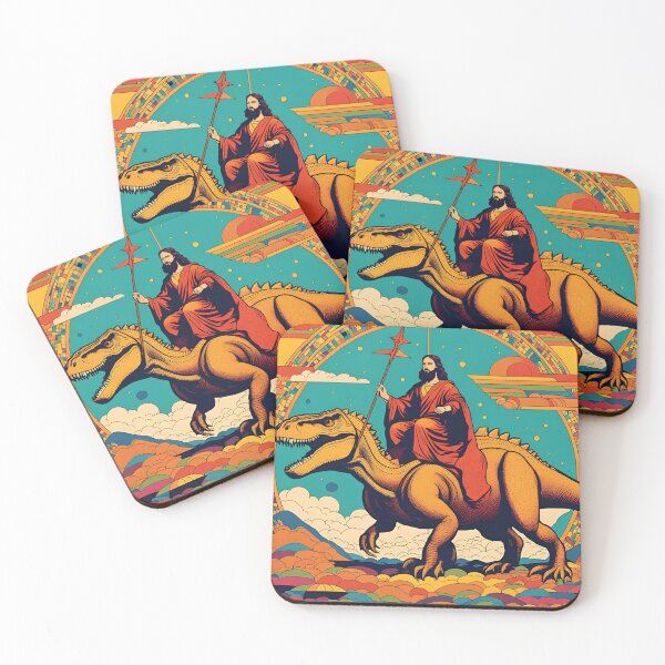 Item preview, Jesus Riding a Dinosaur designed and sold by FunWithViolet.