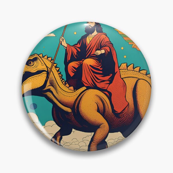 Item preview, Jesus Riding a Dinosaur designed and sold by FunWithViolet.