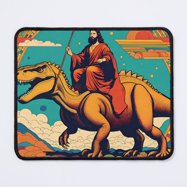 Item preview, Jesus Riding a Dinosaur designed and sold by FunWithViolet.