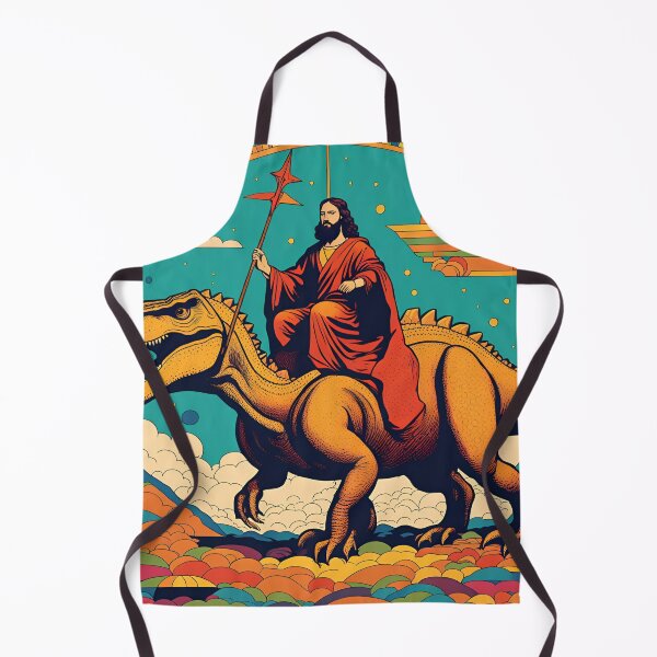 Item preview, Jesus Riding a Dinosaur designed and sold by FunWithViolet.