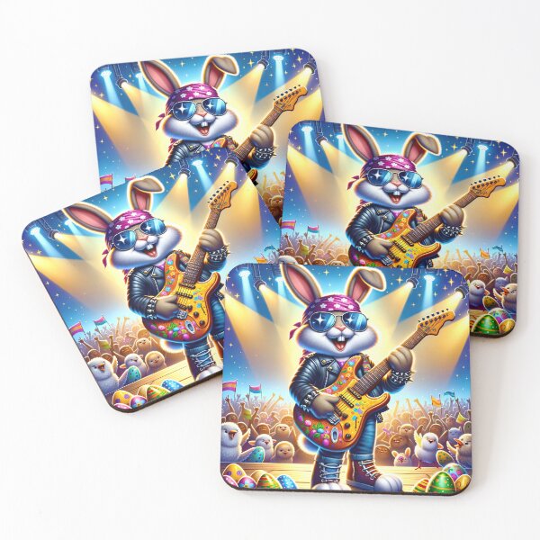 Item preview, Heavy Metal Rock Star Easter Bunny in Concert designed and sold by Nicholson Street Creative.