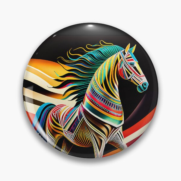 Item preview, Stylized horse illustration made of coloured ribbons designed and sold by BubblyDelight.