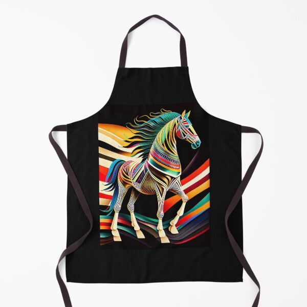 Item preview, Stylized horse illustration made of coloured ribbons designed and sold by BubblyDelight.