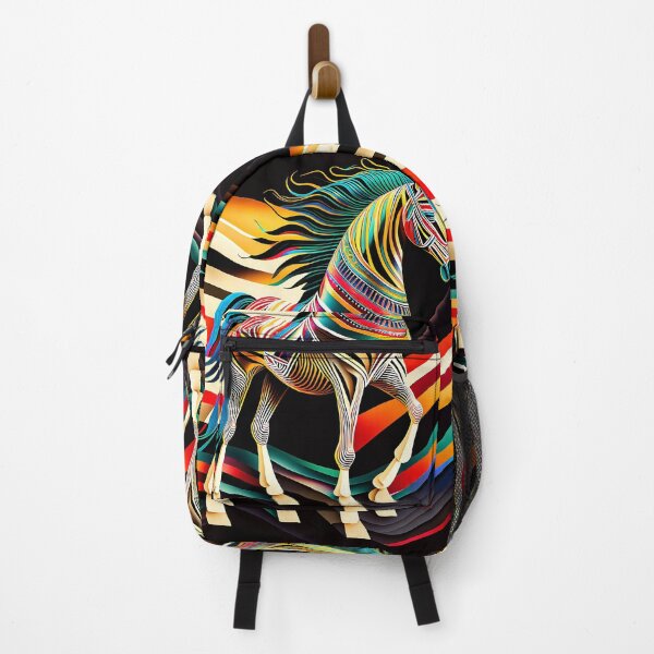 Item preview, Stylized horse illustration made of coloured ribbons designed and sold by BubblyDelight.