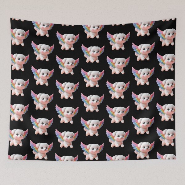 Item preview, 3D Cute Dog with Colorful Wings, Kawaii Dog with Wings, Adorable Cute Dog designed and sold by SnuggleSafari.
