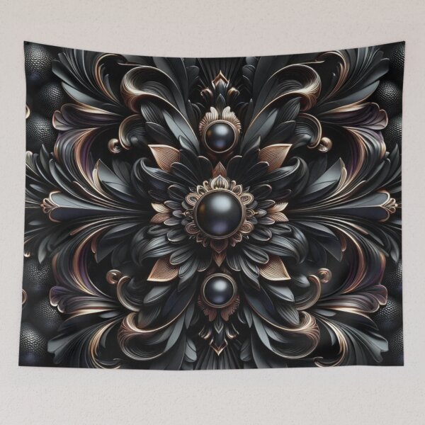 Item preview, Elegant Abstract Black Pearl Floral Artwork designed and sold by mymagicstoreus.