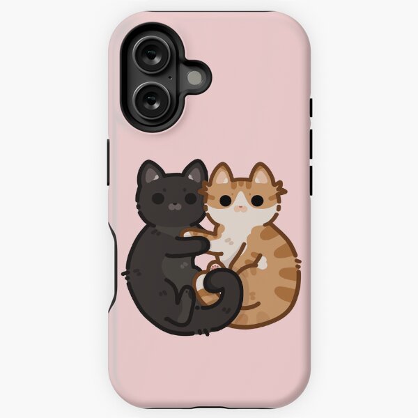 Vista previa del artículo con la obra «Linda pareja de gatos: naranja y negro, abrazando gatos», diseñado y vendido por Biszkompt.