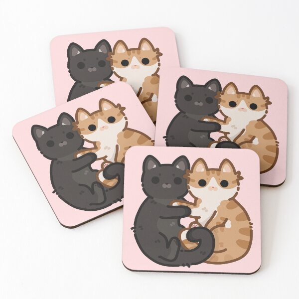 Item preview, Cute Cat Couple- orange and black, hugging cats designed and sold by Biszkompt.