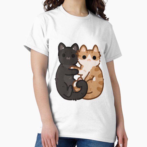 Item preview, Cute Cat Couple- orange and black, hugging cats designed and sold by Biszkompt.