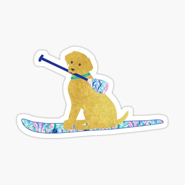 SUP Preppy Golden Retriever - Lilly Inspired Stand Up Paddle Board Sticker