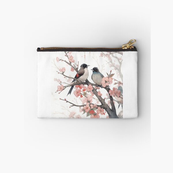 Item preview, Tranquil Wings: Ukiyo-e Style Watercolor Flora Birds Art designed and sold by ReiraNogami.