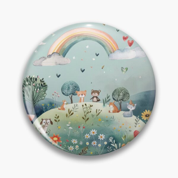 Item preview, Wildflower meadow with animals - childrens room designed and sold by FlowersColorful.
