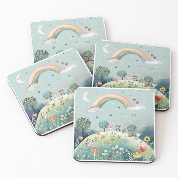 Item preview, Wildflower meadow with animals - childrens room designed and sold by FlowersColorful.