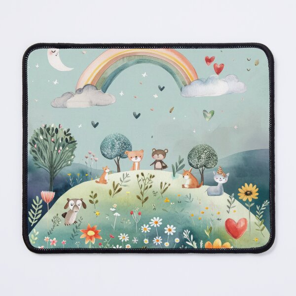 Item preview, Wildflower meadow with animals - childrens room designed and sold by FlowersColorful.