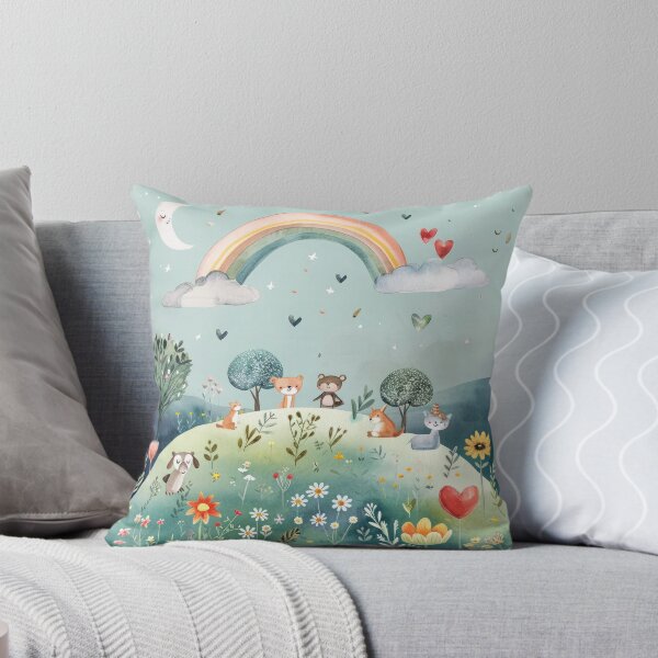 Item preview, Wildflower meadow with animals - childrens room designed and sold by FlowersColorful.