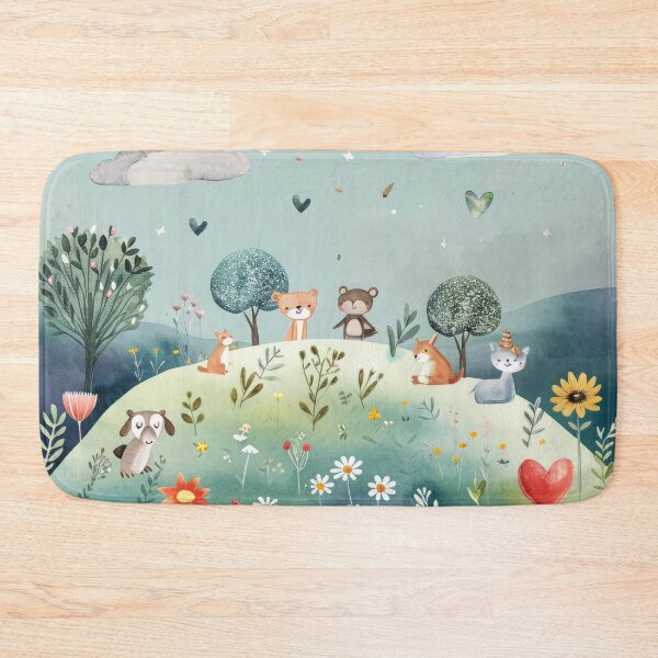 Item preview, Wildflower meadow with animals - childrens room designed and sold by FlowersColorful.