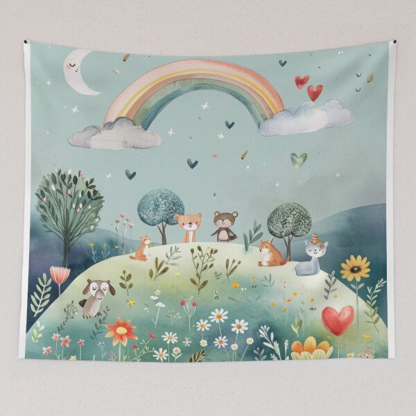 Item preview, Wildflower meadow with animals - childrens room designed and sold by FlowersColorful.