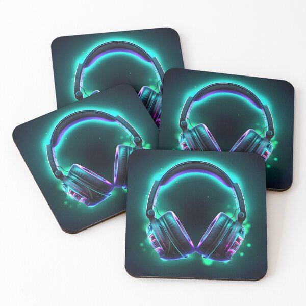 Item preview, Neon Beats Headphones Illustration designed and sold by Melodic-Designs.