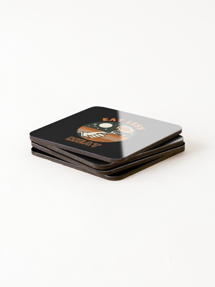 Thumbnail 4 of 5, Coasters (Set of 4), Eat Less Meat designed and sold by Azrora.