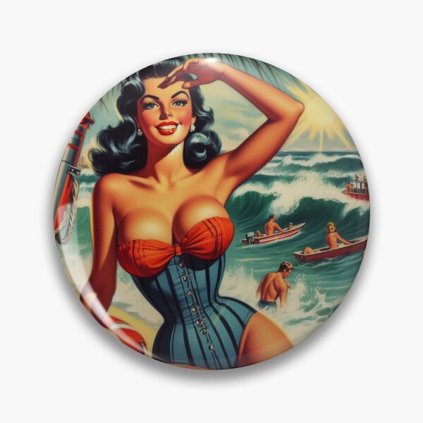 Item preview, Retro Summer Beach Pin Up designed and sold by PulpVintage.