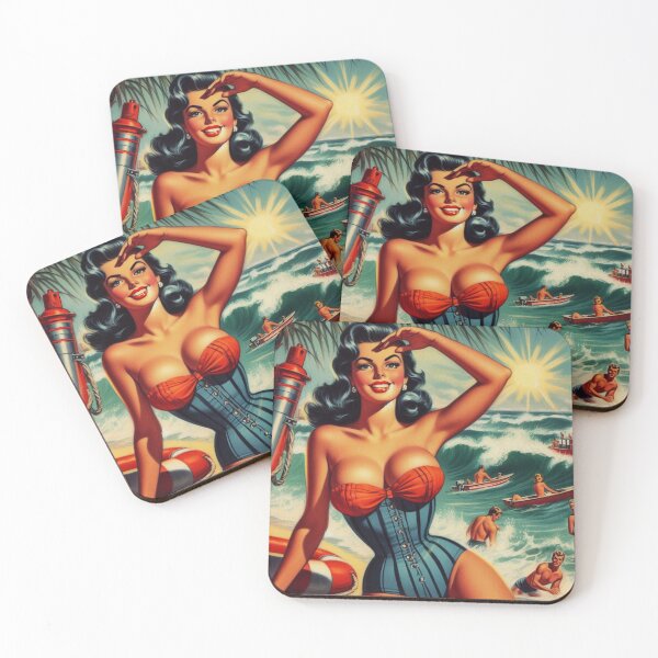 Item preview, Retro Summer Beach Pin Up designed and sold by PulpVintage.